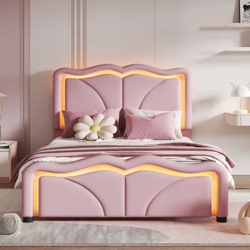 Pink + Upholstered + Twin