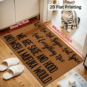 Sage and Hood Doormat Funny Welcome Mat for Front Door Sassy Entryway Rug Polyester Printed Home Decor 16x24 20x32 24x36 Inch mat anti slip floor mat casual home decor machine washable low pile rug absorbent rug kitchen bathroom room decor silky rug