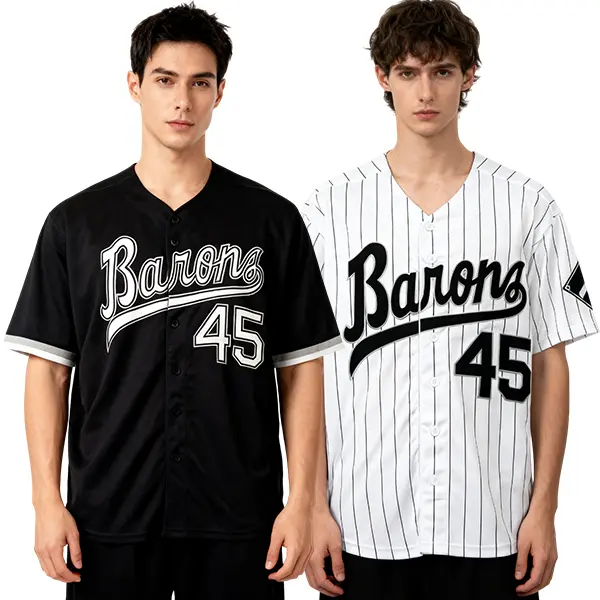 Unisex #45 Striped Baseball Jersey - 90s Hip Hop Button-Down Streetwear Top with Stitched Embroidery, Black & White, S-3XL, Dry Clean Prohibited, Watch Party Wear, Do Not Dry Clean