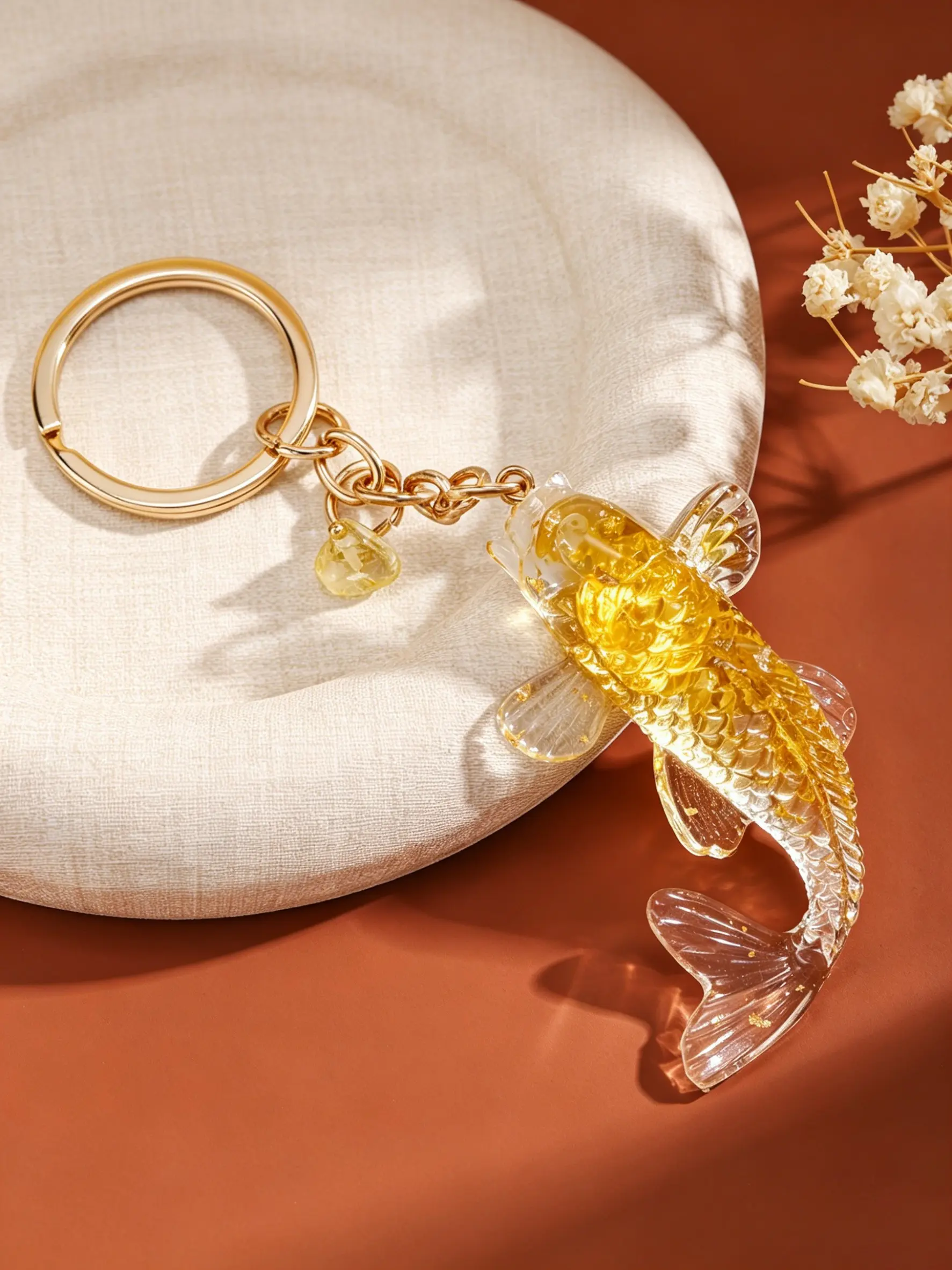 Bag Charm Crystal Koi Keychain, Key Chain Decorations, Collectible Jewelry Multiple Colors Fish-Shaped Pendant With Multiple Patterns Retro-Ethnic Style Instagram-Style For Bags, Keys, And Earphone Cases Couple & Friendship Charms