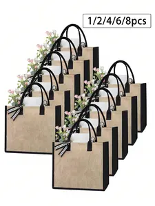 Linen Handbag Set, DIY Design, Elegant Casual Style, Perfect for Weddings, Birthdays, Beaches, Travel, Large Capacity