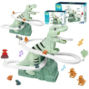 Power rangers electric stair climbing toy | 360 rotating acousto-optic dinosaur toy, self-induction automatic ladder children's educational early education gift birthday gift for boys and girls aged 3-8.