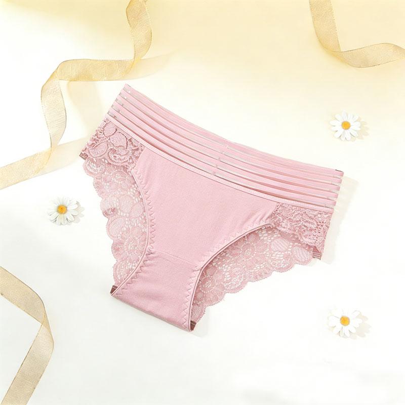 10pcs Women’s Sexy Lace Panties, Cutout Design, Skin-Friendly & Breathable, Butt-Lifting, Striped Waistband, Scalloped Edges, Triangle Style