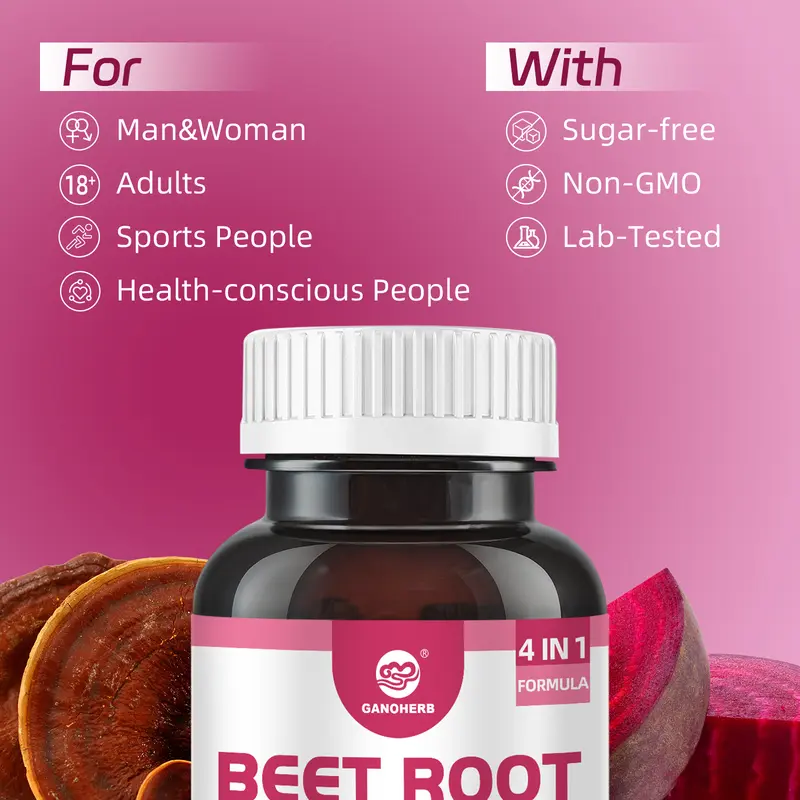 GANOHERB Reishi & Beetroot Capsules—supporting blood flow, circulation ...