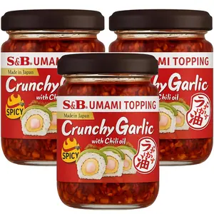 Chili Oil With Crunchy Garlic Spicy, 3.88 Oz | Pack of 3 (3.88 Oz, 3, Count)