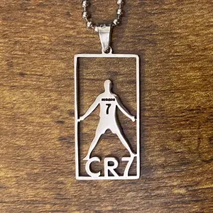CR7 Ronaldo Stainless Steel Pendant And 23” Necklace Futbol Football Soccer