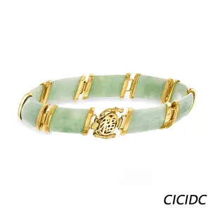 Natural Jade Beaded Bracelet Golden Sea Turtle Jade Beaded Bracelet High-End Niche Hand Chain Jade Bracelet