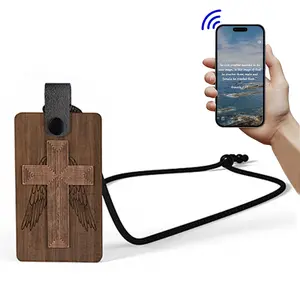 NFC Bible Necklace, Cross Necklace, Cross Pendant, Bible Verse Necklace, Displays Daily Bible Verse for Spiritual Encouragement