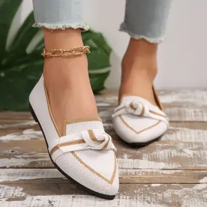 Women Ballet Flats Pointed Toe Comfortable Lightweight Shoes Breathable Printed Design for Casual Work School and Everyday Outfits