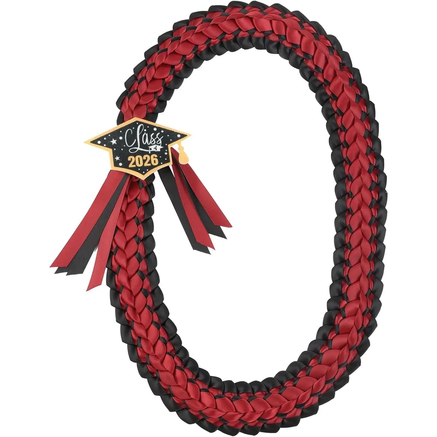 TFTAFAN Graduation Lei Class of 2026 Graduation Ribbon Leis Graduation Necklace Braided Necklaces Graduation Leis gift Party Accessories for Women and Men2026