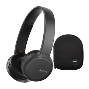 WH-CH520 Stamina Wireless On-Ear Bluetooth Headphones (Black) with Protective Case For Sony