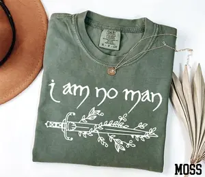 Comfort Colors I Am No Man TShirt, Bookish TShirt, Fantasy Reader Tee, Fantasy Book T-Shirt, Feminism Quote Tee, Book Lover TShirt