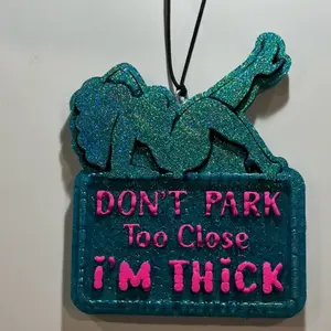 Don’t Park to Close I’m Thick Scented Car Freshie - Rearview mirror air freshener& Decoration, Handmade Aroma Beads for Vehicles, Bathrooms, Closets, and Lockers