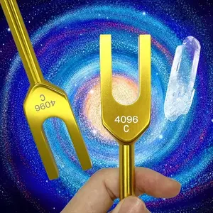 Golden Tuning Fork Set, 4096hz with Hammer & Soft Storage Bag, Ideal for Relaxation, Unique High-Frequency Vibration Gift