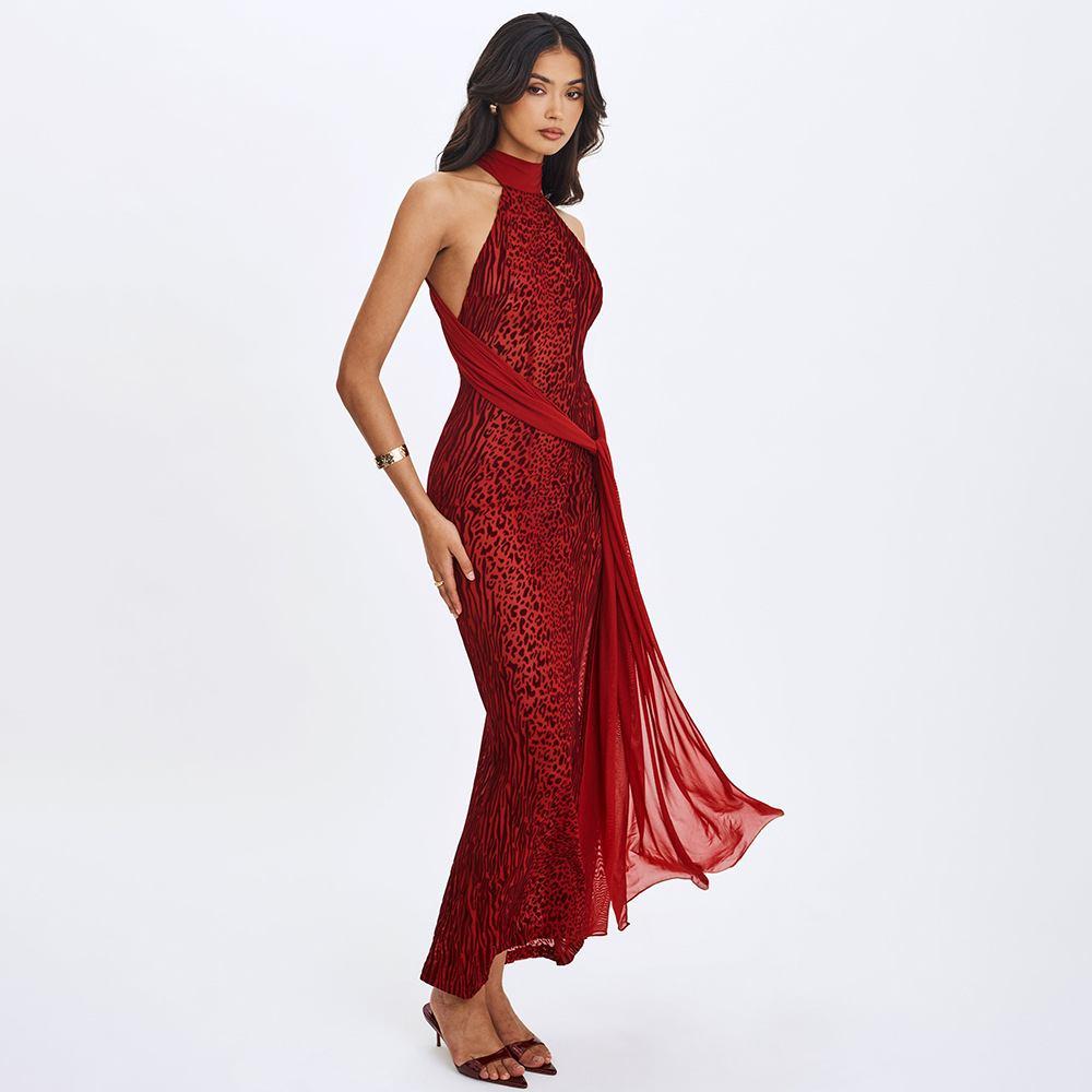 Women's New Halterneck Flowy Split Dress