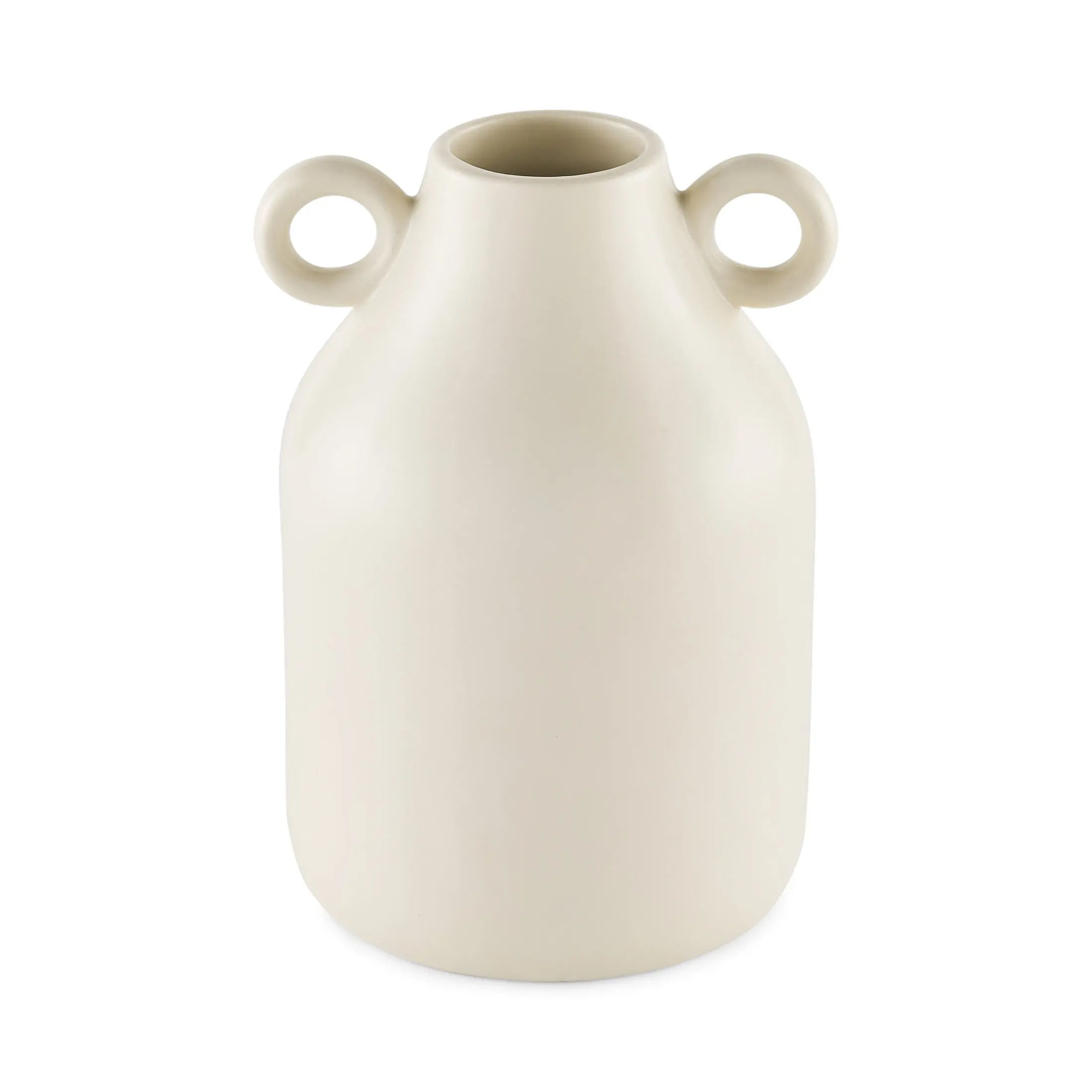 Mainstays by Becky G. & Alejandra 8" Ivory Ceramic Vase with Handles