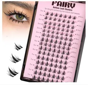 calphdiar Bottom Lash Clusters Fairy Eyelash Extension Bottom Lashes Clusters 5-7mm Natural Bottom Eyelashes DIY Manga Lower Cluster Lashes Extensions Wispy Bottom Individual Lashes