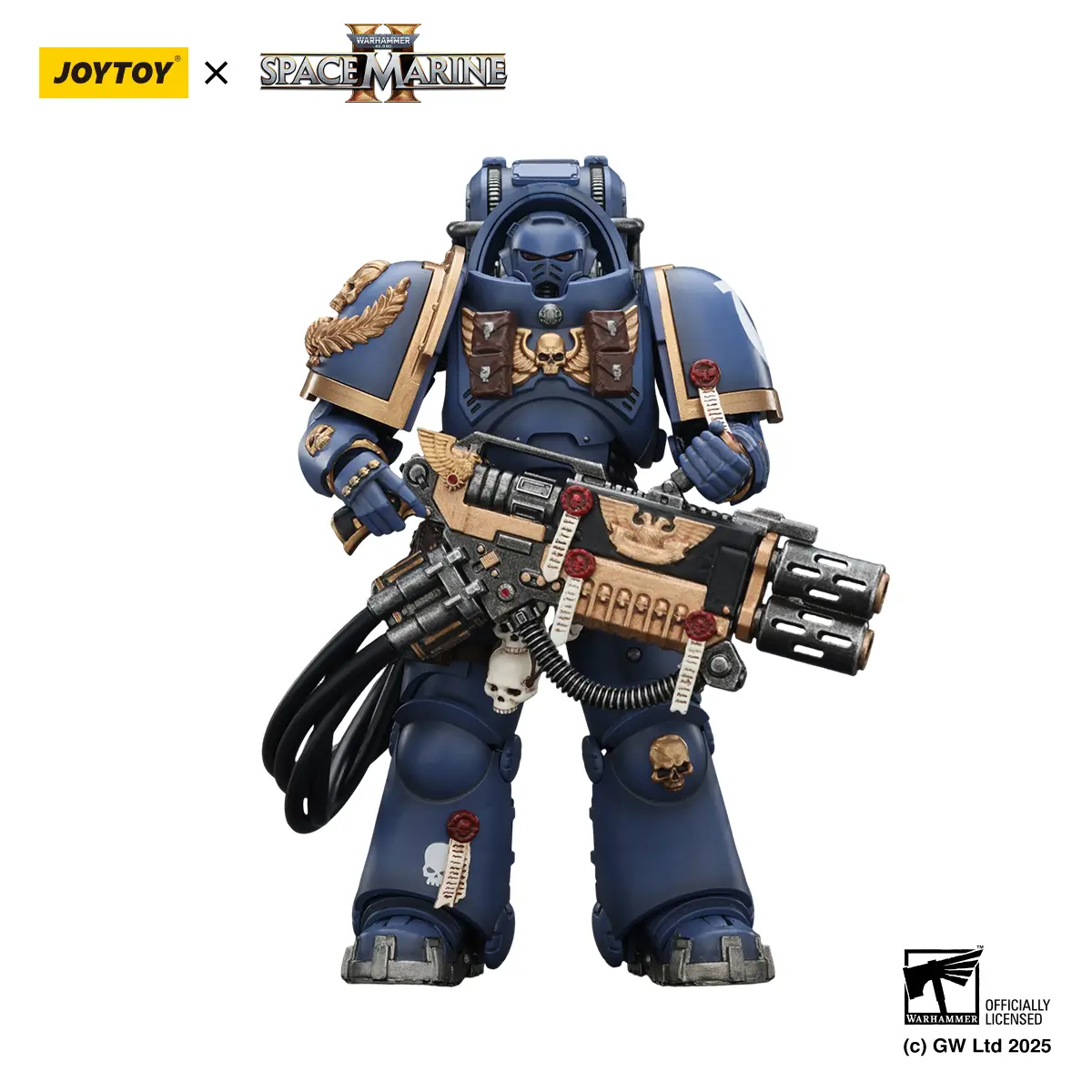 Joytoy 1/18 Scale 5 in Articulated Ultramarines Space Marine PVC Action Figure Set - Heavy Artificer Armor, Relic Multi-Melta, JT02830 Unisex Toy for Ages 12+, Pvc Action Figures