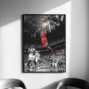 [ SALE UP 45% - UNFRAMED POSTER ] Retro Dunk V3 Poster, Classic Basketball Art Print, Vintage Slam Dunk Wall Decor, Digital Graphic Sports Art