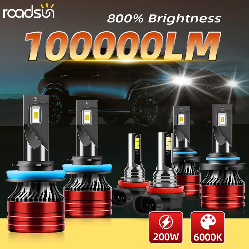 9005/HB3 H11 LED Headlight Bulbs 6000K High Low Beam Bulbs Combo Super Bright White, Pack Of 4/6, Chip New Upgraded Design LED Plug-N-Play Bulbs, Up to 50000 Hours, 9005+H11+H11, 9005+H11