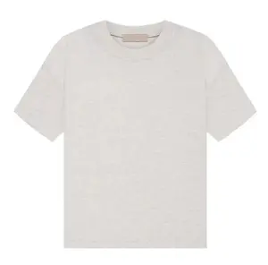 Men's Wear Flash SaleTrending Essentials Heather Light Oatmeal Boxy Tee Premium Soft Cotton Oversized American Streetwear Short Sleeve Casual Daily Fashion Top