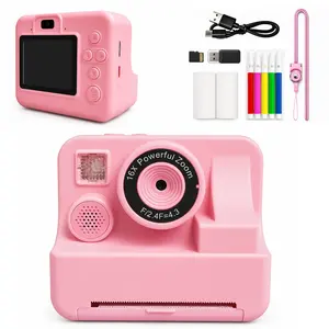 Multifunctional Instant Print Camera, 2.4 Inch IPS Panel, 1080P HD, Game/mp3 Functions, Christmas/halloween Gift, Memory Card Included