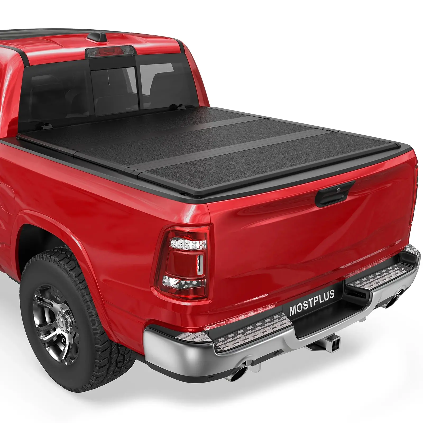 MOSTPLUS For 2002-2026 Ram 1500 2500 3500 Truck Bed 3-Fold FRP Hard Tonneau Cover