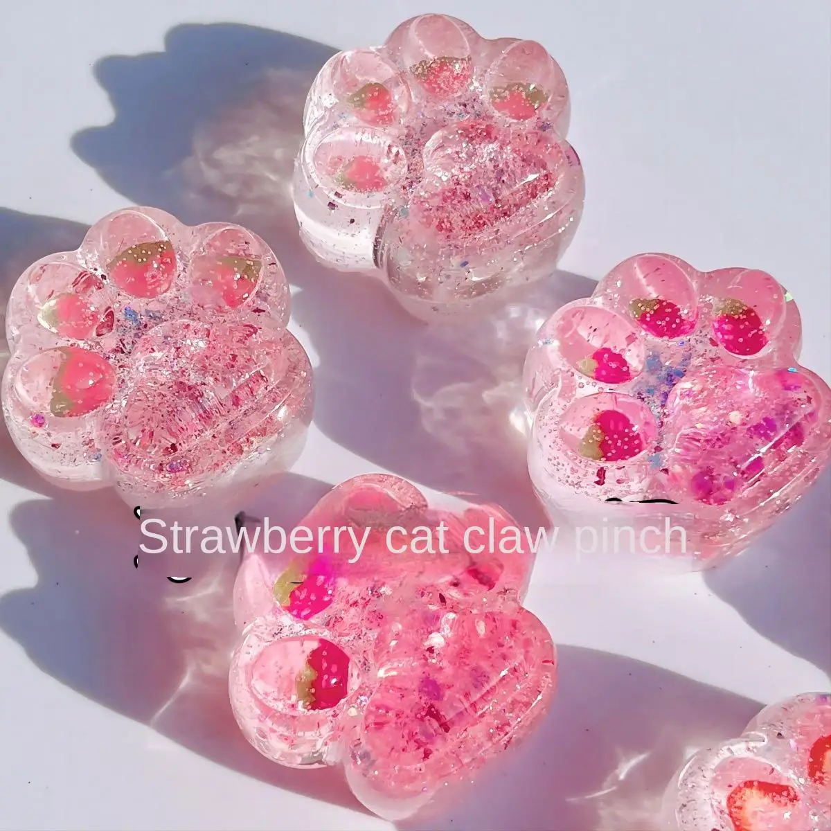 2025 New Gifts Strawberry Cat Claw Pinch Fun Mud Feeling Creative Decompression Artifact Douyin Live Broadcast Toy Boy Girl Toy Gift Adult Stress Reli