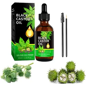 2PCS  Jamaican Black Castor Oil, Castor Oil Organic Cold Pressed Unrefined, Pure Natural Castor Oil for Hair Growth, Eyelashes & Eyebrows, Deep Cleansing, Skin & Scalp Moisturizer, Nail Care Grow, 120ML