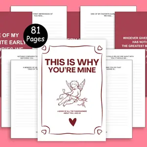 81-Page Couples Memory Journal, Guided Relationship Notebook with Romantic Prompts - A Keepsake Book for Capturing Favorite Moments & Reasons You’re Mine, Ideal for Gift
