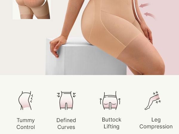 FeelinGirl Tummy Control Butt Lifting Seamless Shapewear Shorts For Women High Waisted Body Shaper Underwear Panty Smooth Under Dress Shapewear