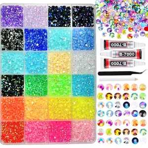 1Box Shiny Half Round Resin Rhinestones Nail Charms Colorful Mini Flat Bottomed Rhinestones Nail Decorations Diy Nail Art DIY Cup Nails Accessories Kits