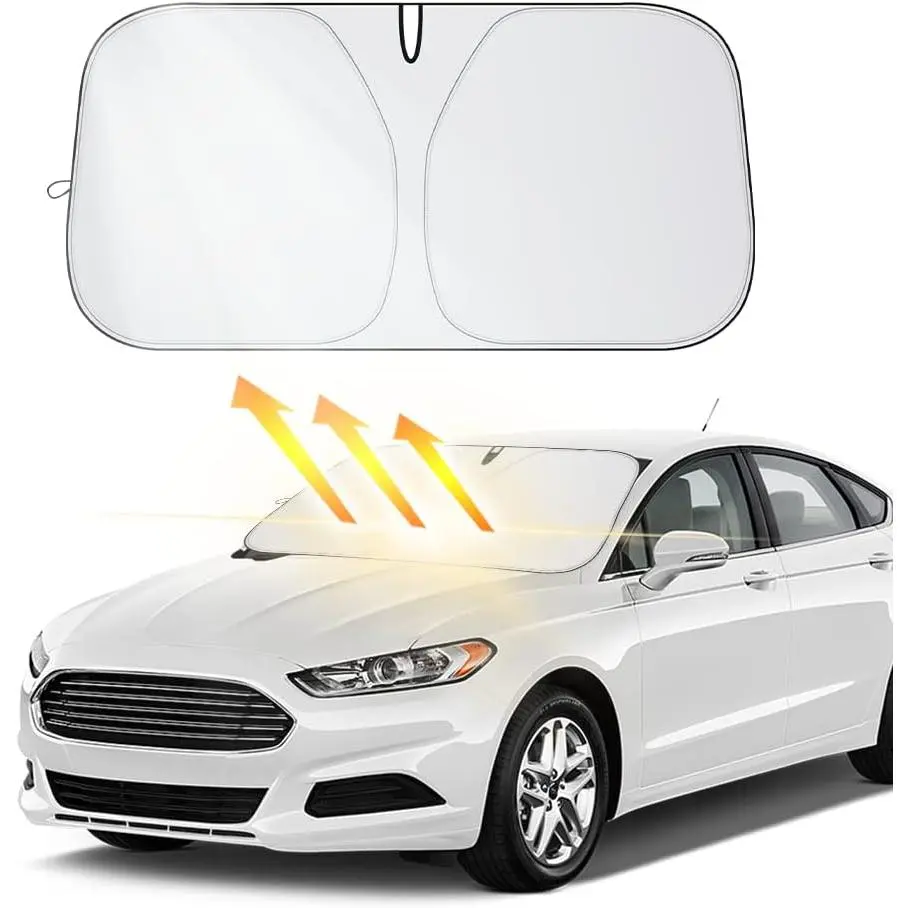 Front Windshield  - Portable, Folding, UV & Heat Resistant Sun Blocker - Keeps  Cool, Universal Fit for , Truck, SUV (M: 55.12 x 27.56 Inch)  window  douyin  black  friday  shopping sticker sunshades car shade windshield sun shade
