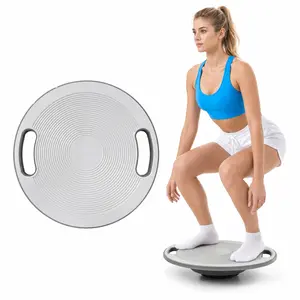 Wobble Balance Board Trainer with Handles, Plastic Stability Board, Non-Slip for Core Training, Standing Desk, Home, Office & Gym Workouts
