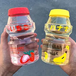 480Ml Plastic Water Bottle Drinking Bottle Shape Cute Kawaii Milk Shaker Bottle