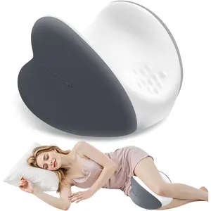 Knee Pillow for Side Sleepers Leg Pillow with Cooling Cover Memory Foam Body Pillow Heart-Shape Cushion for Hip Back & Sciatica Pain Relief Grey