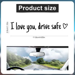 3 Counts Set Colorful Vinyl Decal for Car I Love You Drive Safe Car Mirror Decal Universal Car Accessory Waterproof Sticker 11.8x2.8cm Ideal Christian Gift