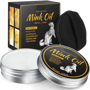 Mink Oil for Leather Boots, Leather Cleaner and Conditioner 3.52oz - Premium Waterproof, Anti-Stain, and Shoe Restorer Footwear Comfort
