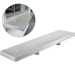 48"L x 12"W Stainless Steel Drop-Down Folding Concession Shelf | Serving Window Food Stand for Trailer & Commercial Kitchens