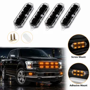 Solar Powered LED Warning Tail Light, RGB Strobe Safety Light For Cars, Trucks, Pickups, Motorcycles & Bicycles, Waterproof Emergency Roof Marker Lamp