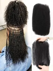 30g Afro Kinky Bulk Human Hair Hair Bundle For Braiding Soft Natural Bulk Braiding Hair Weft Hair Extensions