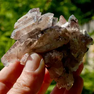 3.25in DT Floater Red Phantom Pyramid Hematoid Quartz Crystal Cluster, Specular Hematite, Zambia sp5