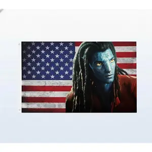 The A.m.e.ric.an Sully Flag, Funny N.a'.v.i Ma.sh.up. 3x5ft Banner