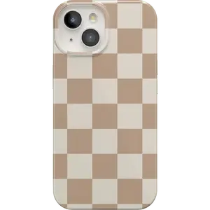 Casely iPhone 15 Case | Fit Check | Neutral Checkerboard | Compatible with MagSafe | Classic Ultra Thin Design