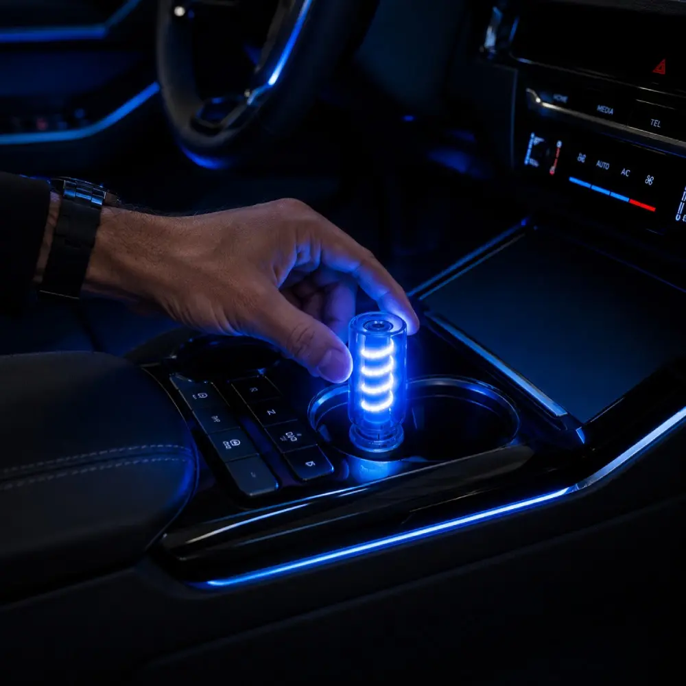 USB LED Filament Lamp Retro Accent Ambient Light, Touch Control adjustable Brightness, Easy Install No Wiring Car Interior Lighting, Aesthetic Car Accessories & Interior Decor, 7 Fixed Color Options, USB Night Light for Car Mods & Car Upgrade