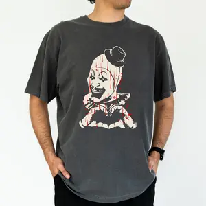 ChicCotton Scary Clown Comfort Colors Shirt, Halloween Clown Men T-shirt, Creepy Horror Graphic Tee For Men, Creepy Circus Clown Men Clothing
