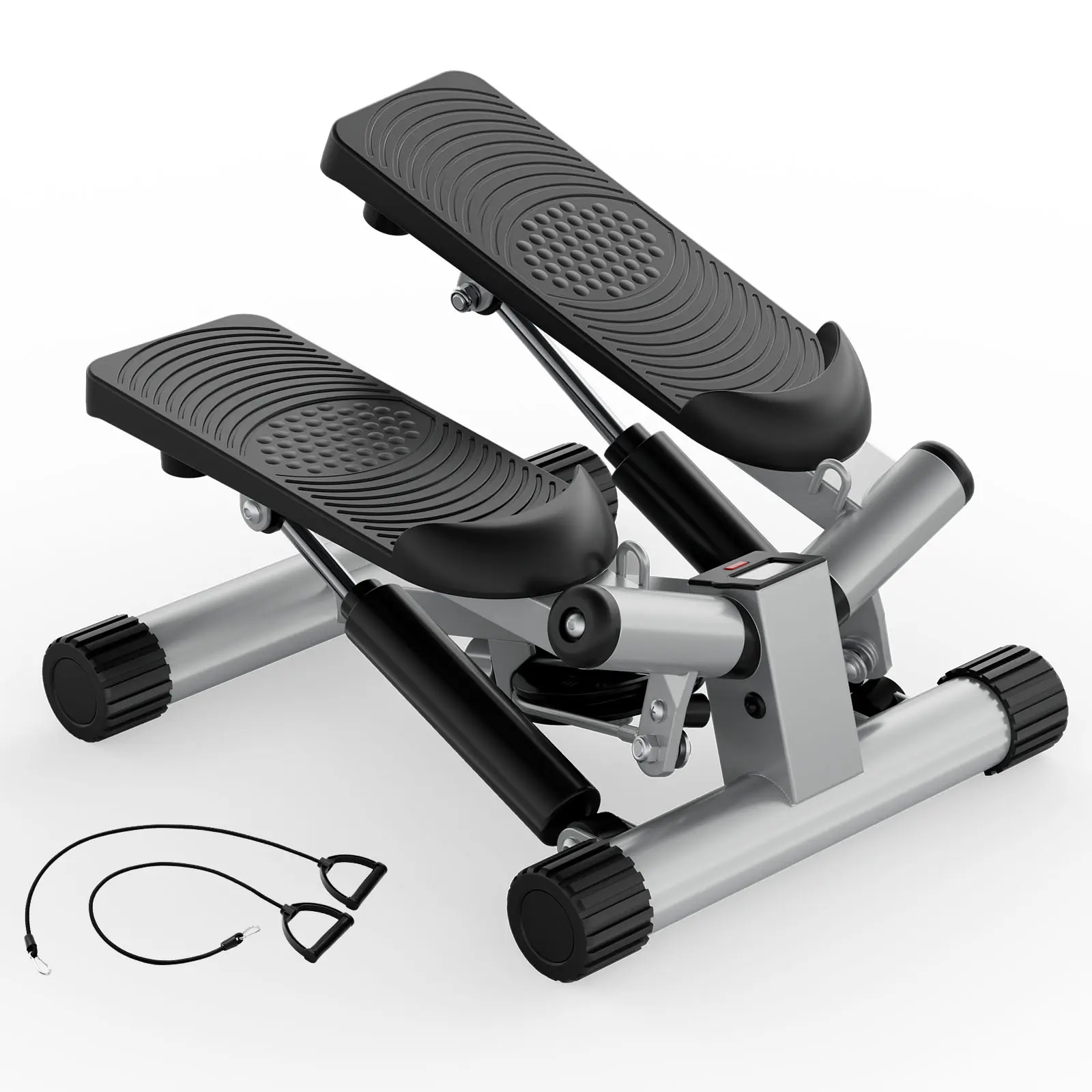 Mini Steppers for Exercise, Twist Stepper with Resistance Bands, 330LBS Capacity Stair Step Cardio Equipment for Full Body Workout Mini Stepper with Resistance Bands, Portable Full Body Workout Stepper Machine Adjustable Foot Stepper for Fitness