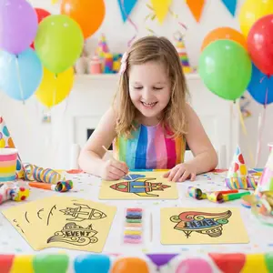 10PCS Jumbo Sand Art Kit for Kids – Includes 12 Vibrant & Safe Colors, Large & Detailed Designs, Fun Peel-and-Stick Activity, No-Mess Craft, Creative DIY Artwork, Perfect for Kids’ Parties, Gifts, and Educational Fun!