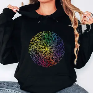 Curse Word Mandala Graphic Hoodie Unisex Classic Cotton, Funny Gift for Women for Men