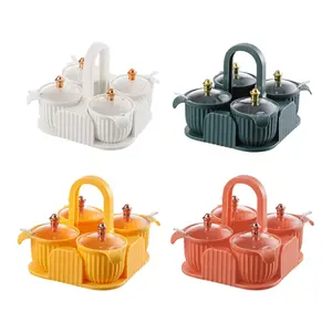 Home Portable Kitchen Transparent Seasoning Box with Lid - Eco-Friendly Storage Container for Kitchen Organization and Freshness - Bottles, Organiser